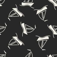 doodle sailboat seamless pattern background N4