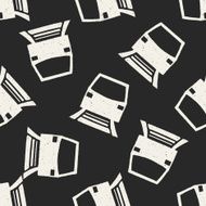 doodle tram seamless pattern background N2