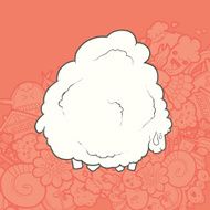Vector Illustration Cute Hand Drawn Sheep Greeting card New Year N3