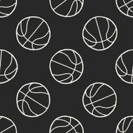 doodle basketball seamless pattern background N4