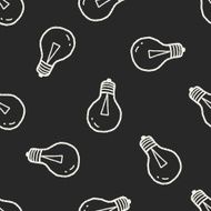 Doodle Light bulb seamless pattern background