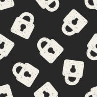 Doodle Lock seamless pattern background