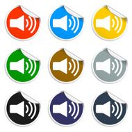 Speaker icon Set of blank stickers