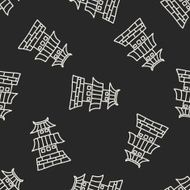 doodle architecture seamless pattern background N2