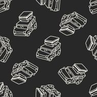 doodle travel car seamless pattern background N5