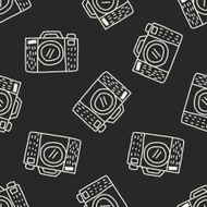 doodle camera seamless pattern background N10
