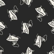 doodle Steamship seamless pattern background