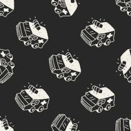 doodle ambulance seamless pattern background N5