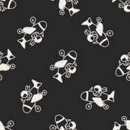 Doodle Airplane seamless pattern background