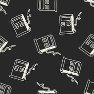Doodle Gas station seamless pattern background
