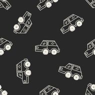 doodle car seamless pattern background N2