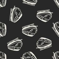 Doodle Train seamless pattern background N3