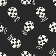 doodle hot air balloon seamless pattern background N5