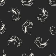 Doodle Scanner seamless pattern background N3