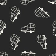 Doodle Truck seamless pattern background