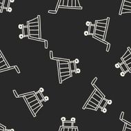 Doodle Shopping cart seamless pattern background N4