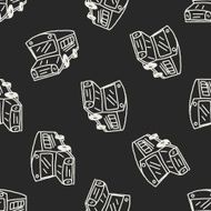 Doodle Bus seamless pattern background N2