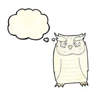 cartoon owl with thought bubble N15