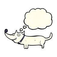 cartoon happy dog with thought bubble N22