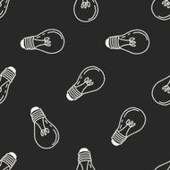 Doodle Light bulb seamless pattern background N2
