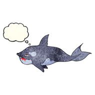 cartoon killer whale with thought bubble N3