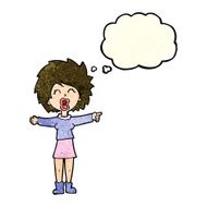 cartoon stressed out woman talking with thought bubble N3