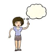 cartoon woman with idea thought bubble N62