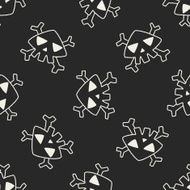 Doodle Skull seamless pattern background N3