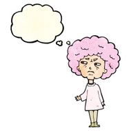 cartoon old lady with thought bubble N3