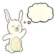 cartoon happy rabbit with thought bubble N3