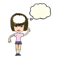 cartoon woman with idea thought bubble N63