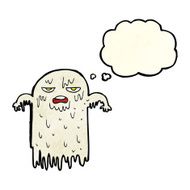 cartoon slimy ghost with thought bubble N2