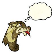 cartoon medieval carving with thought bubble N2