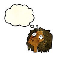 cartoon staring woman with thought bubble N14