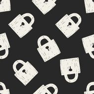 Doodle Lock seamless pattern background N2