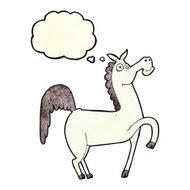 funny cartoon horse with thought bubble N3