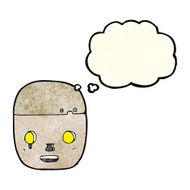 cartoon robot head with thought bubble N13