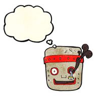 cartoon robot head with thought bubble N14