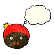 cartoon teddy bear face with thought bubble N3