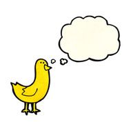 cartoon bird with thought bubble N74