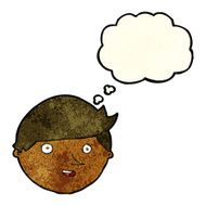 cartoon happy face with thought bubble N14