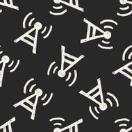 Doodle Base station seamless pattern background N5