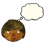 cartoon happy face with thought bubble N15