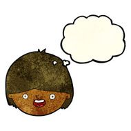 cartoon happy face with thought bubble N16