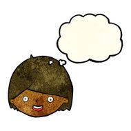 cartoon happy face with thought bubble N17