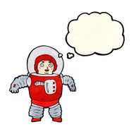 cartoon space man with thought bubble N5