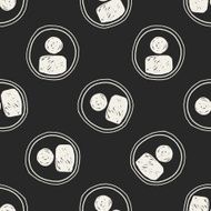 Doodle Character sign seamless pattern background N2