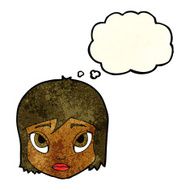 cartoon female face with thought bubble N41