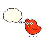 funny cartoon bird with thought bubble N31