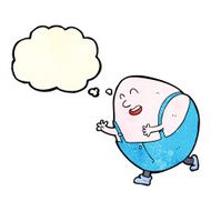cartoon humpty dumpty egg character with thought bubble N3